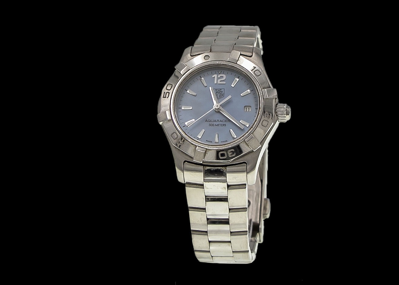 W1055 - Tag Heuer Lady's Aquaracer with a blue Mother of Pearl face